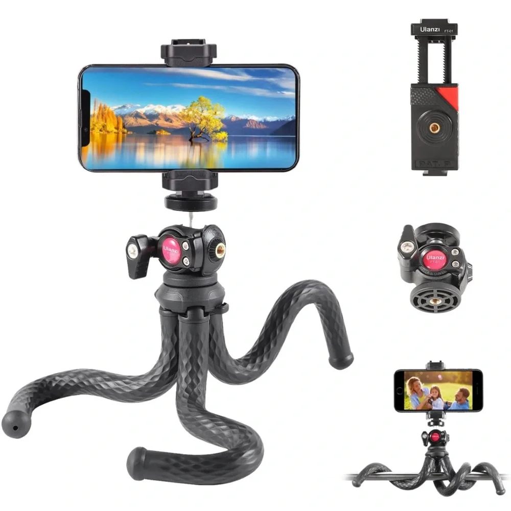 ULANZI FT-01 Phone Tripod with Holder, Mini Camera Flexible Tripod Stand NEW